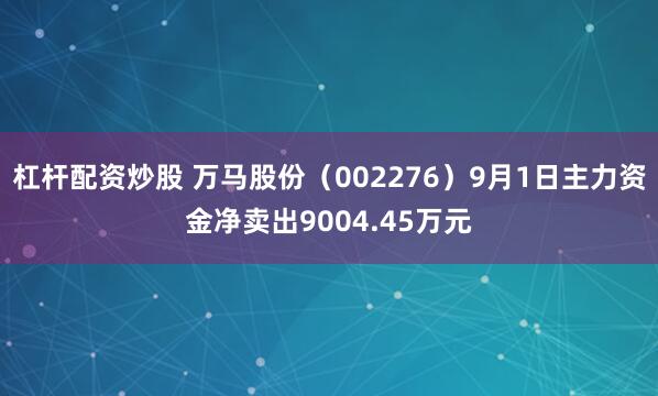 杠杆配资炒股 万马股份（002276）9月1日主力资金净卖出9004.45万元